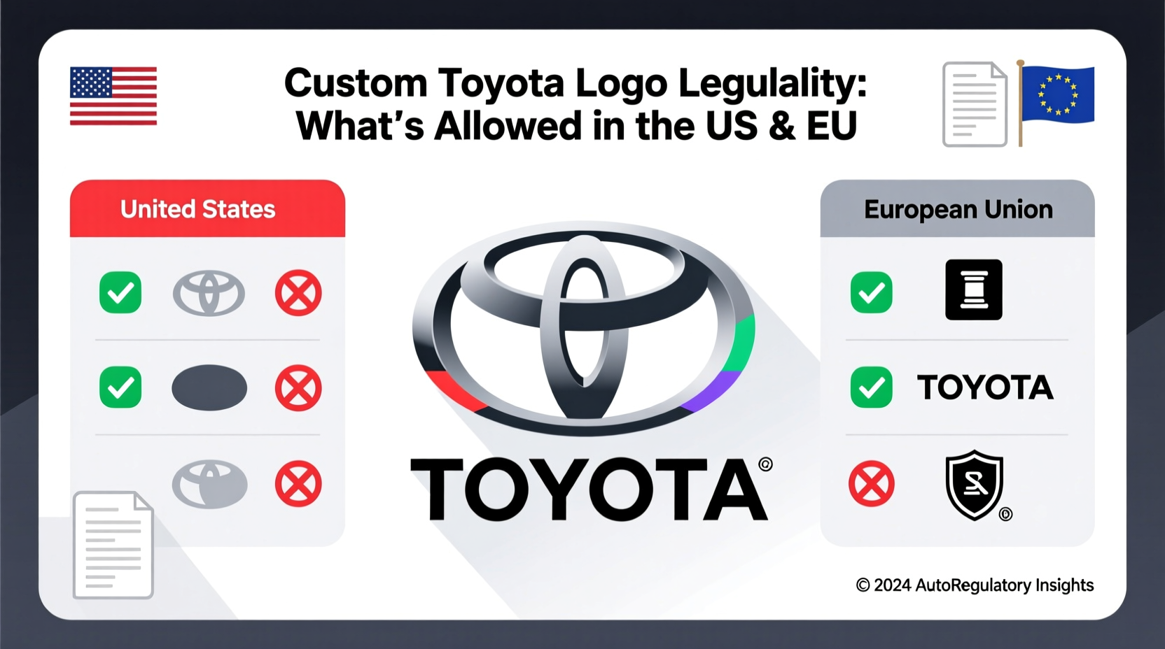 custom toyota logo legality