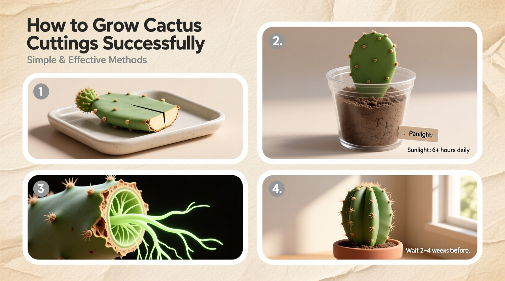 how to grow cactus cuttings
