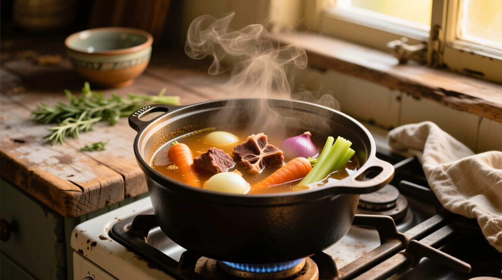 homemade beef stock