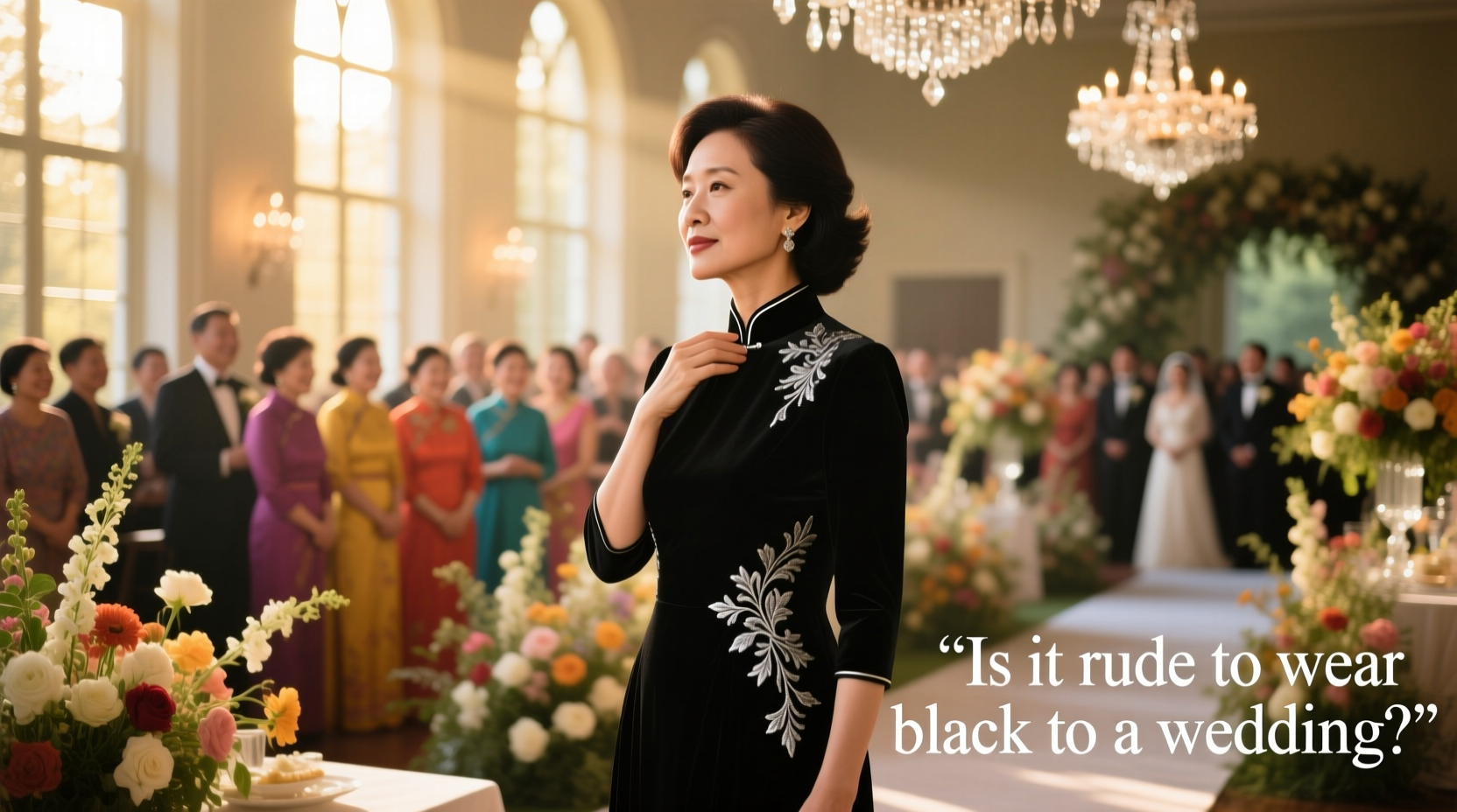 is it rude to wear black to a wedding