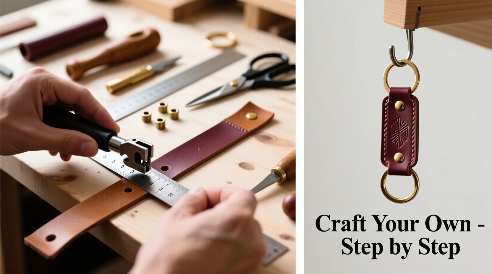 step by step guide to crafting your own stylish leather keychain at home