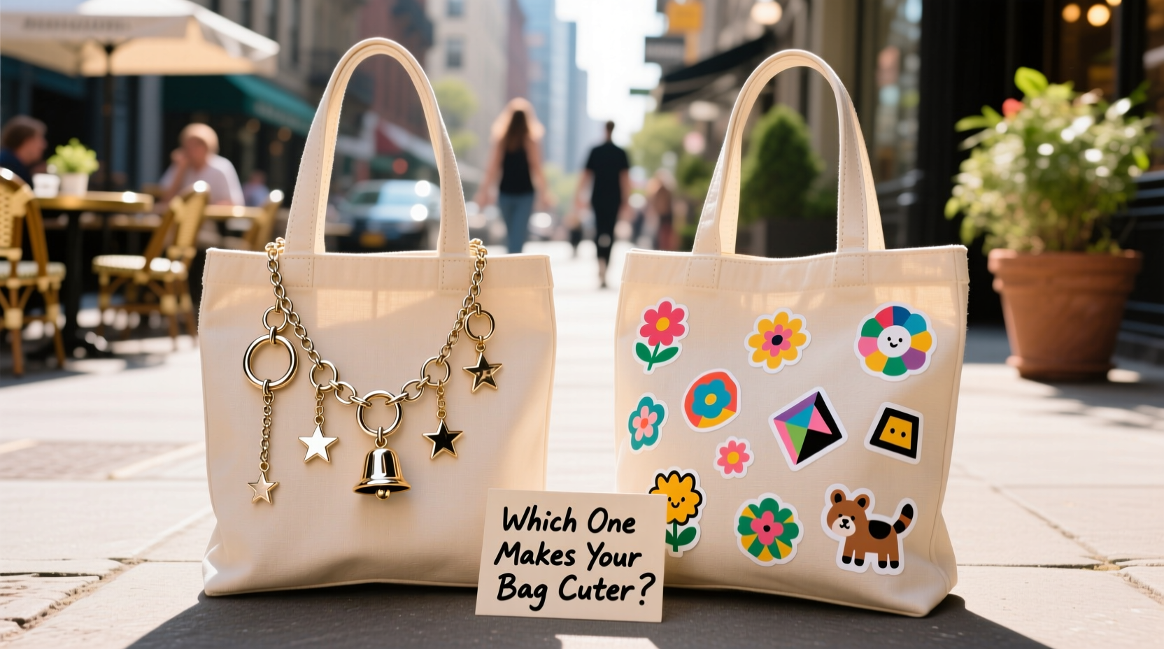 bag charms vs bag stickers which one actually makes your bag look cuter
