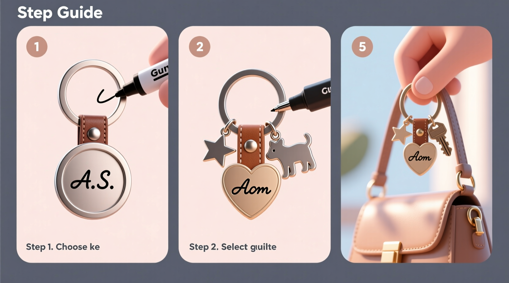 step by step guide to personalizing keychains with initials and charms for a unique touch