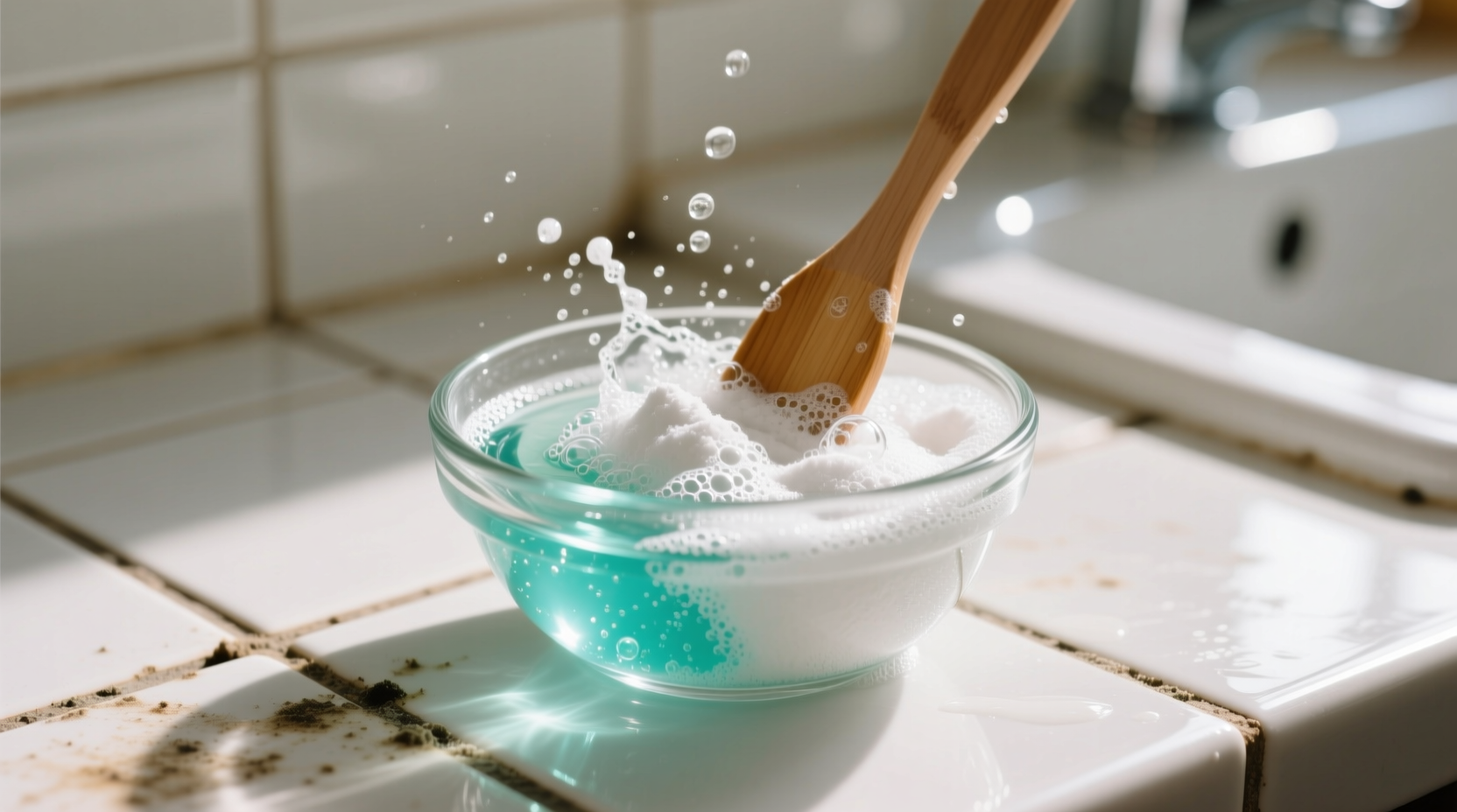 make a diy grout cleaner out of hydrogen peroxide and b