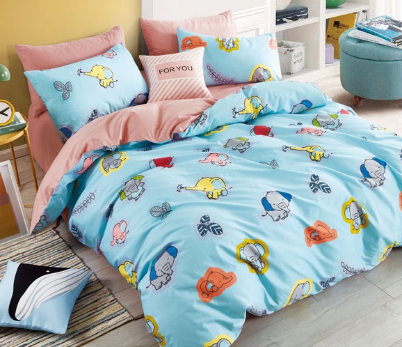 Baby crib bedding Duvet Cover Set 100% Cotton printed Woodland Animal Friends Bear Rabbit Flower Pink Green for kids
