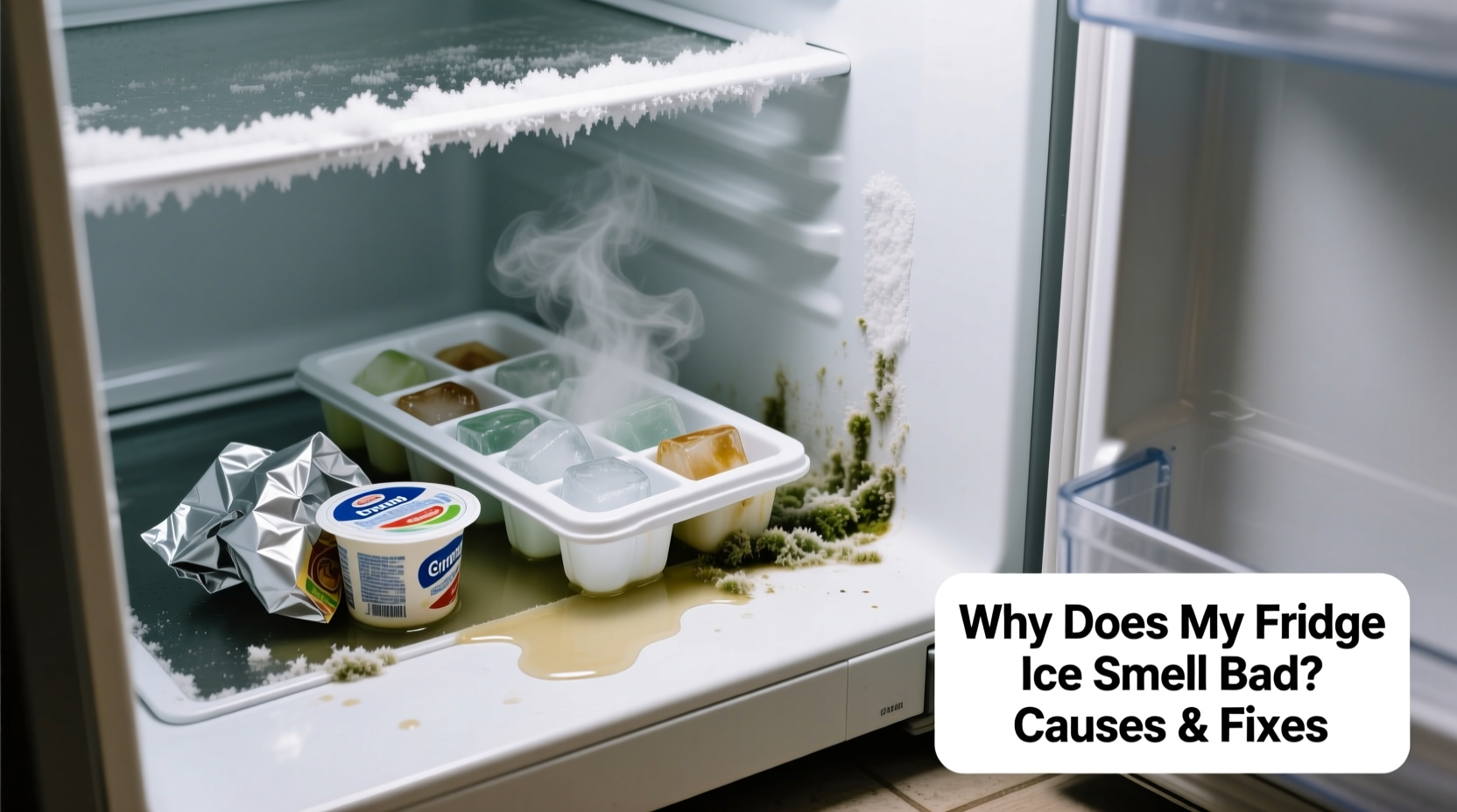why does my fridge ice smell bad causes fixes