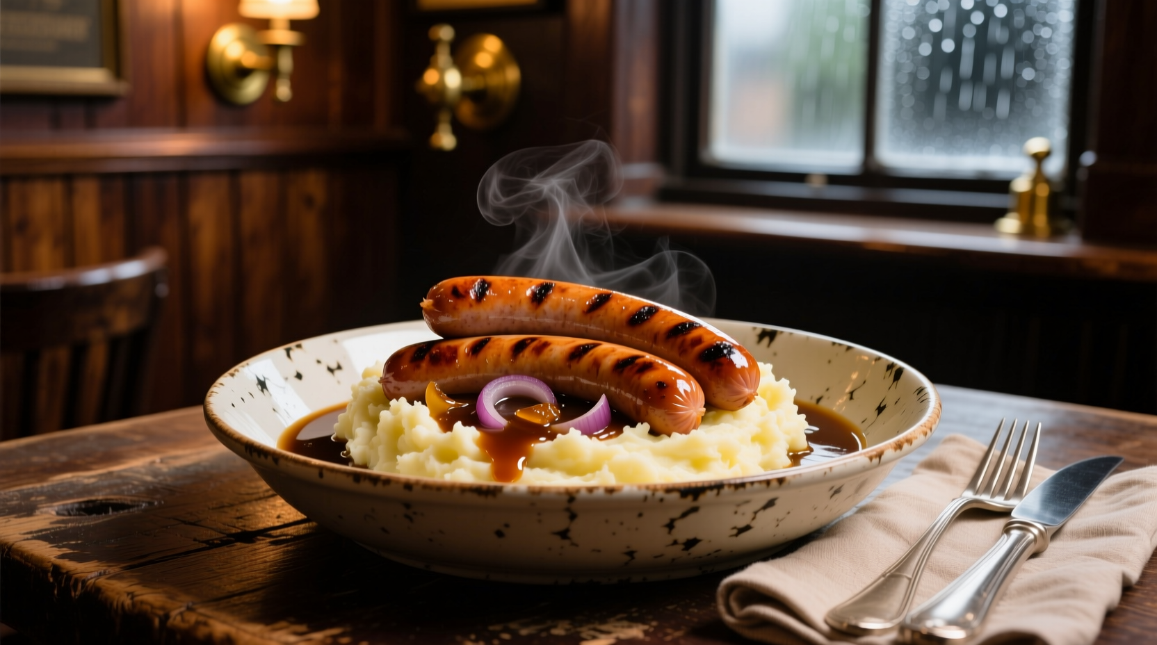 Classic British Sausage and Mash with Onion Gravy Recipe