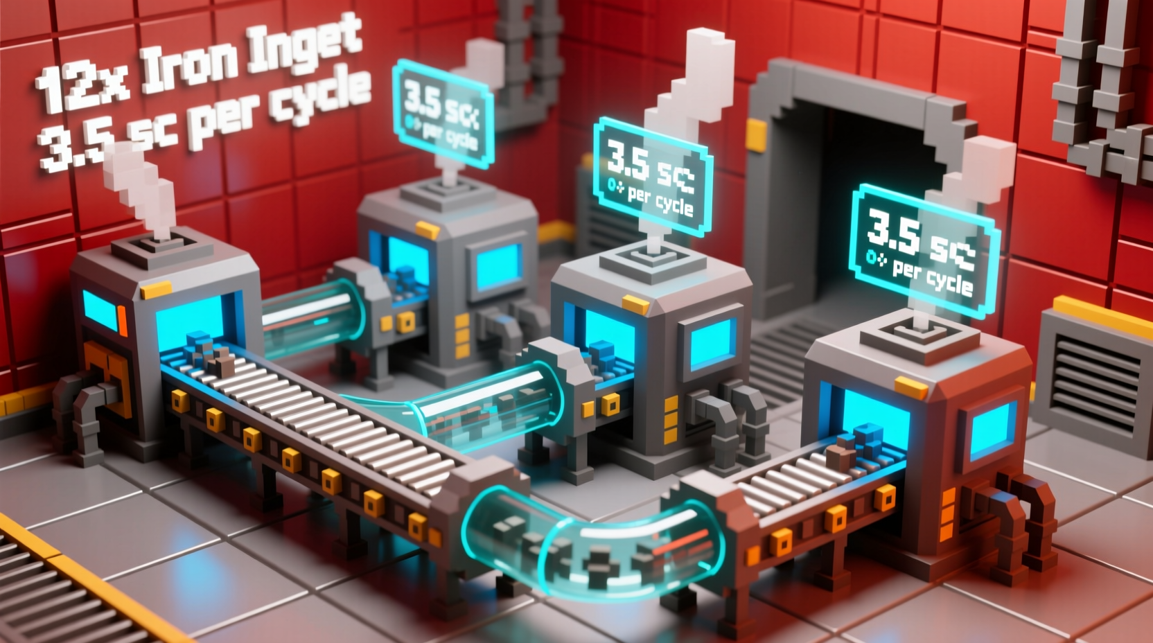 Minecraft automatic crafting system output calculation