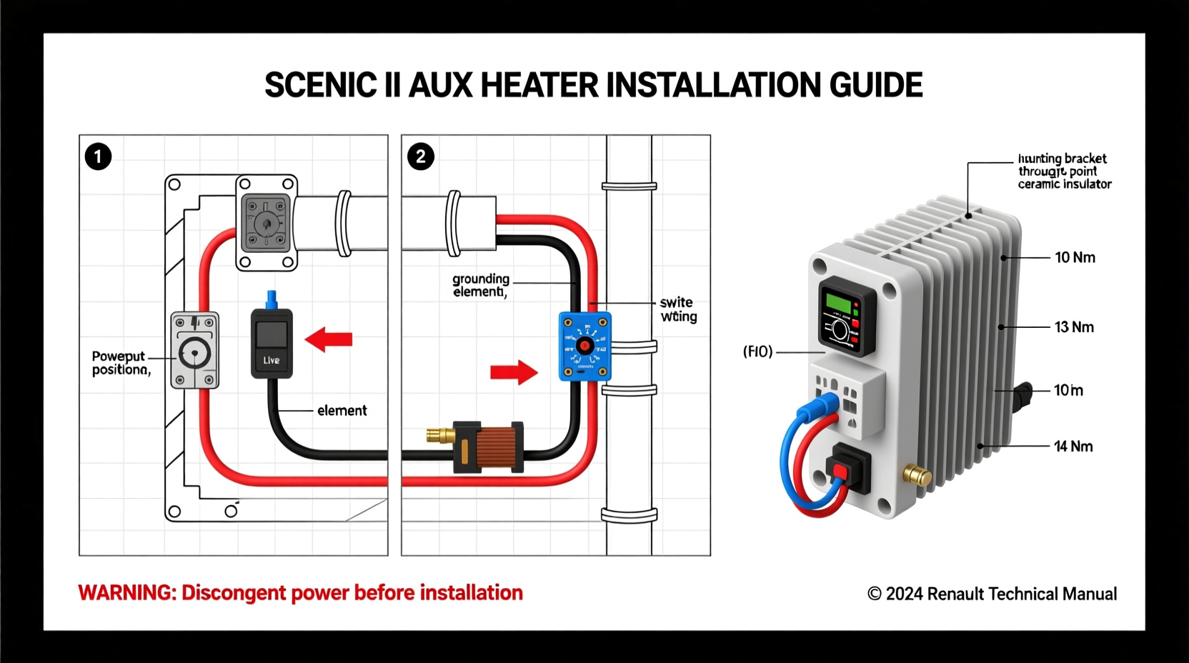 scenic ii aux heater wiring