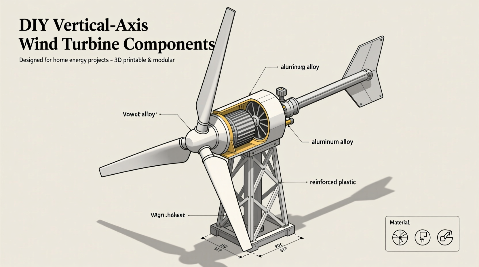 DIY wind turbine components diagram