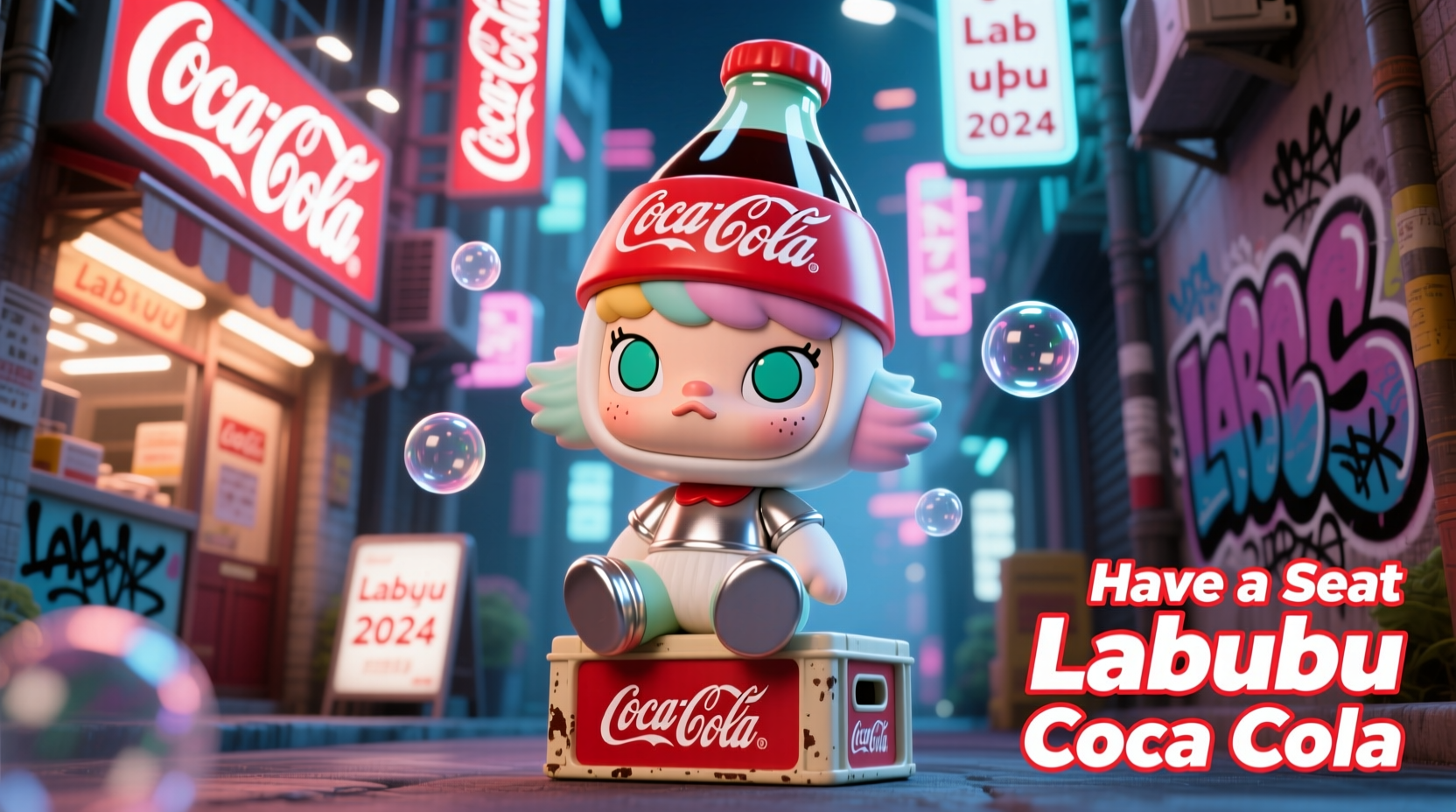have a seat labubu coca cola