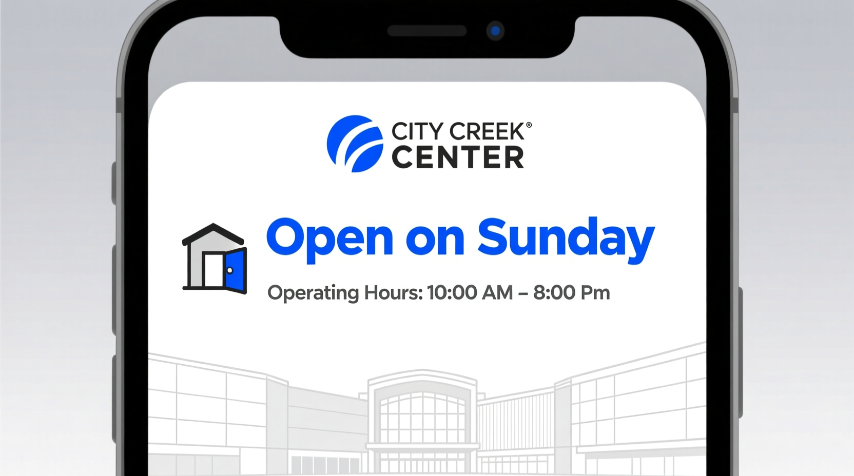 is city creek open on sunday