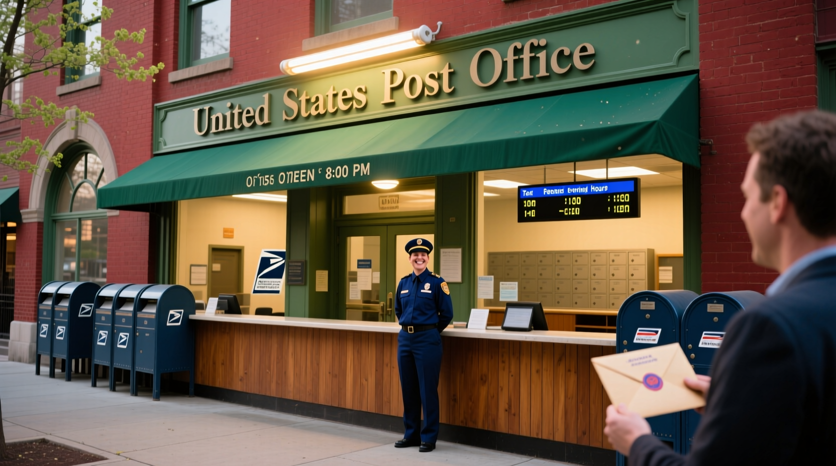 how late is the post office open on april 15th