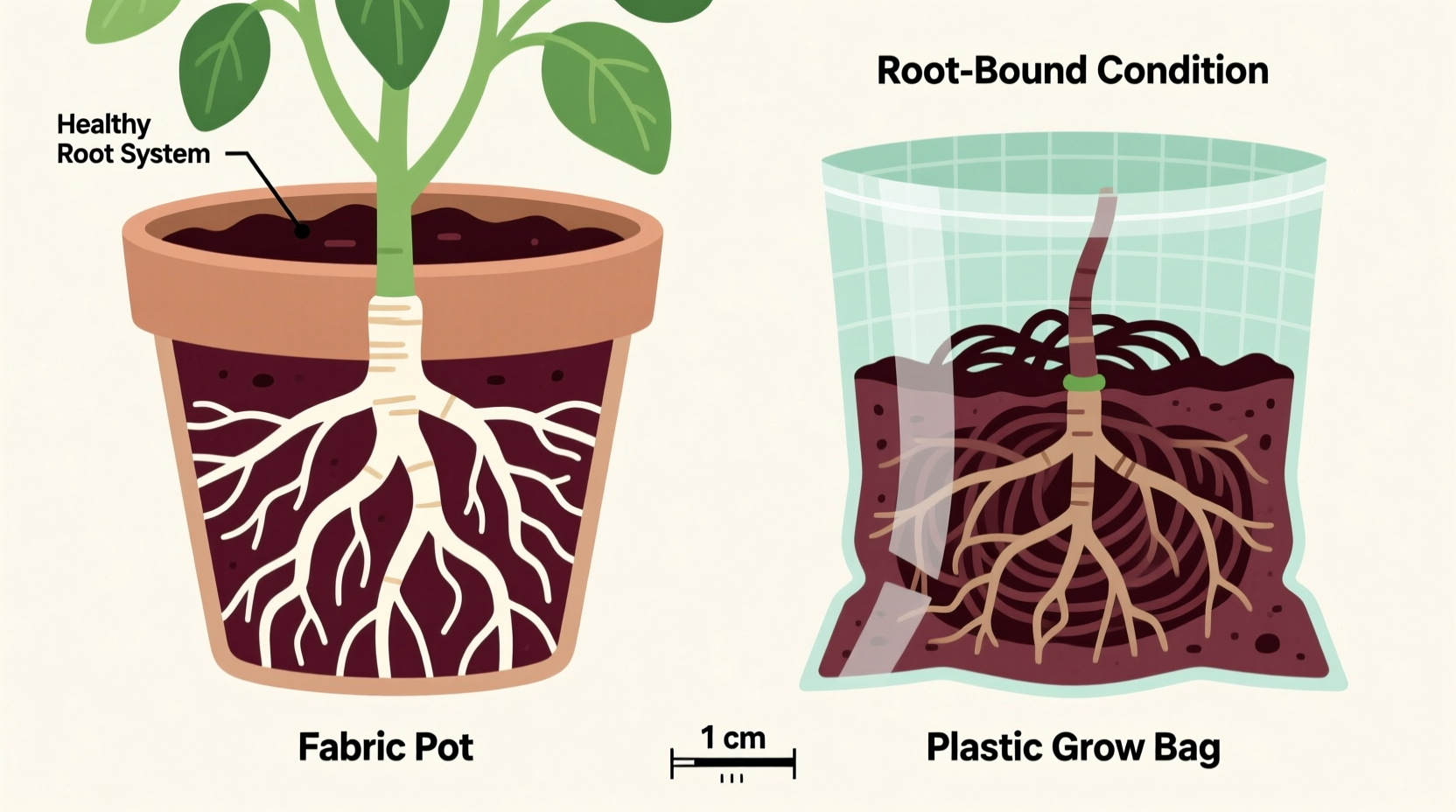 Pepper Roots Type Fabric Pots Beat Plastic for Pepper Root Health