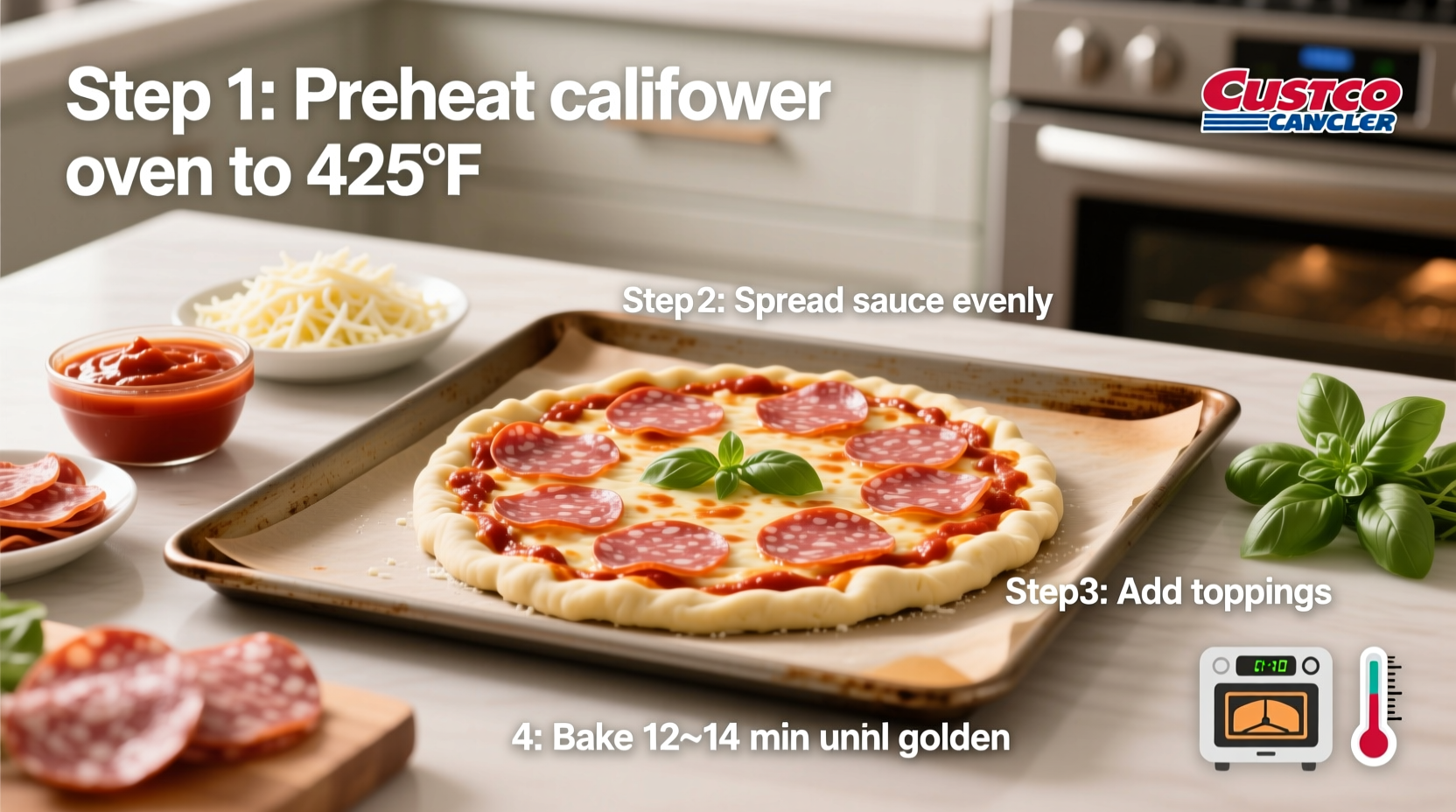 costco cauliflower pizza instructions