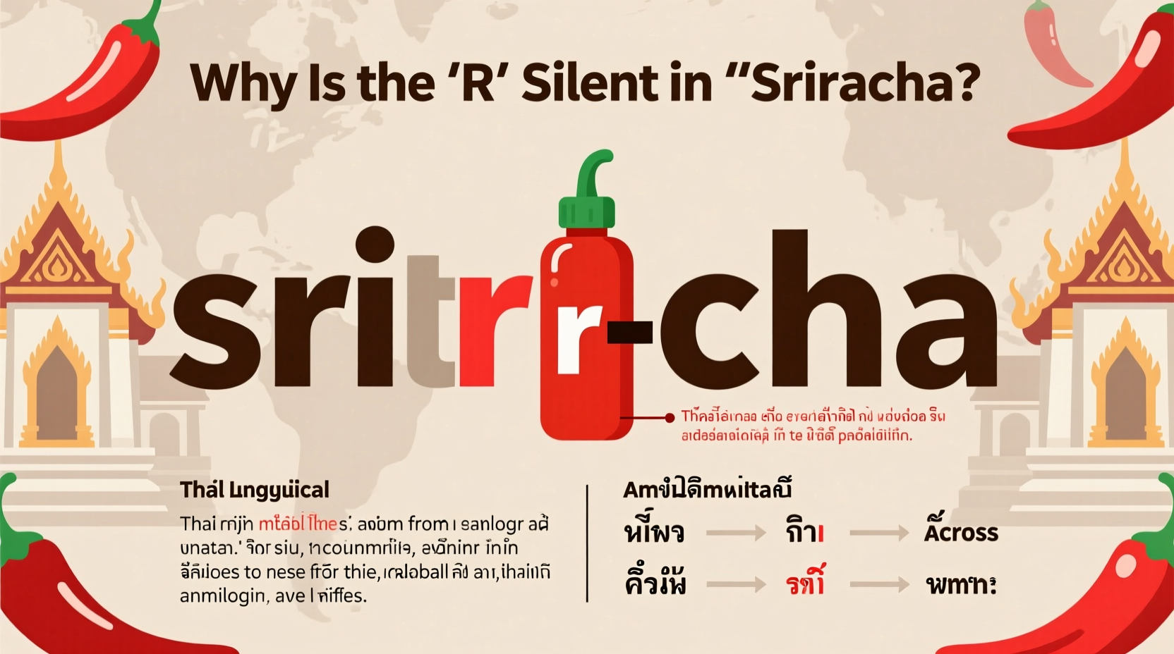 why is the r silent in sriracha pronunciation origins