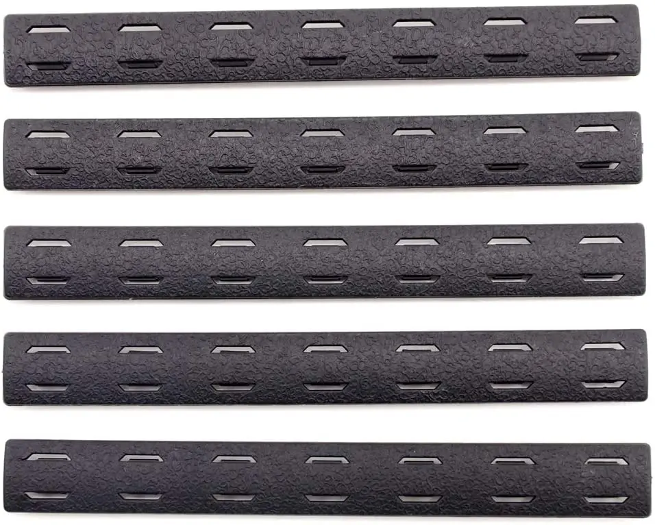 Aplus 5-pack optional FDE/Black Heat Resistant Non-slip M-LOK Handguard Protector Rubber Rail Cover Fits MLOK cutout