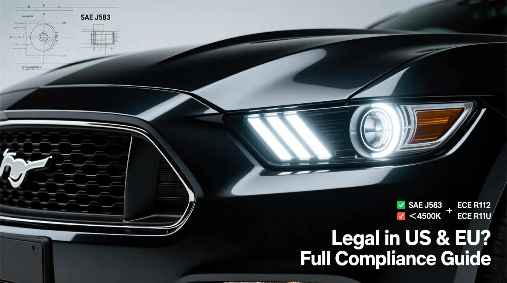 mustang 2016 led headlight legality