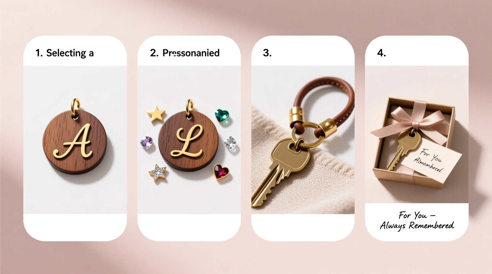 step by step guide to personalizing a charm keychain with initials for a meaningful gift