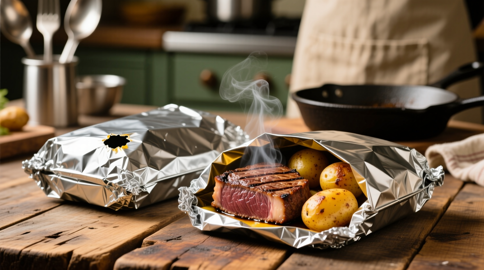 steak and potato foil packs