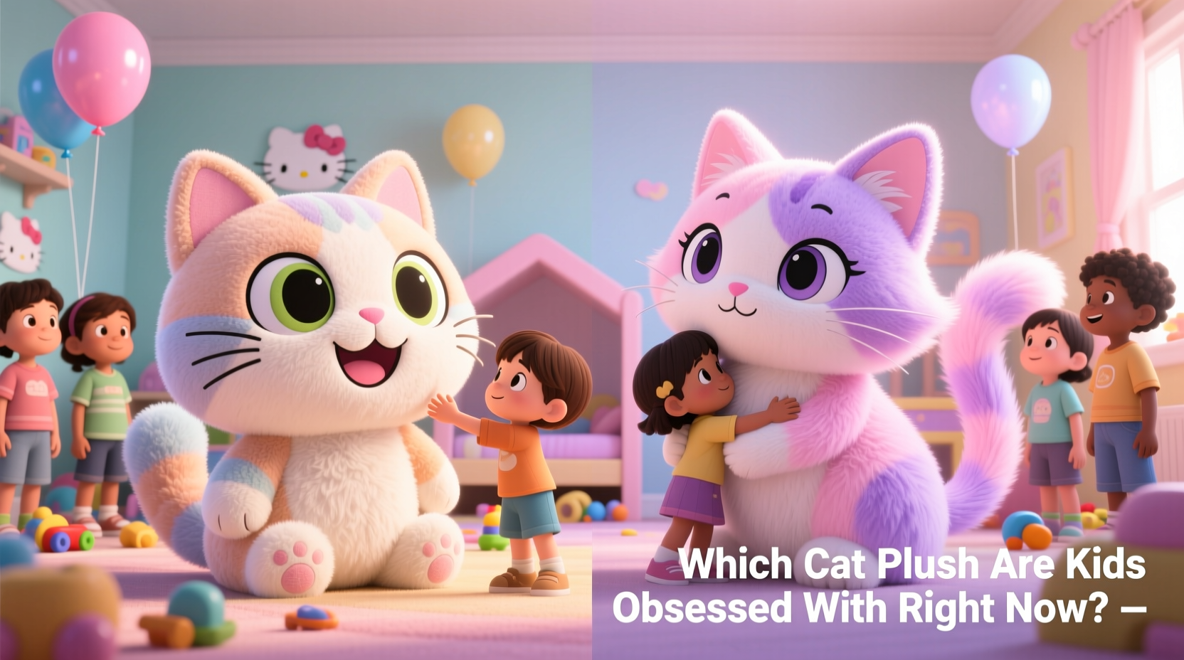 cartoon cat plush vs anime cat plush which one are kids actually obsessed with right now