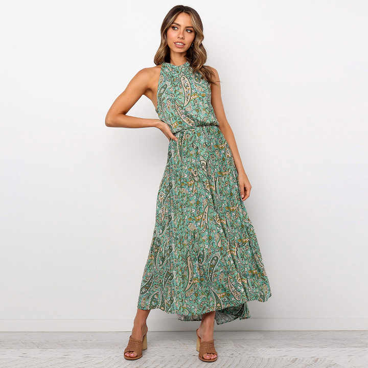 chinese dress ladies Ada Cobalt Blue Floral Dip Hem Belted Short Sleeve Mesh Maxi Dress