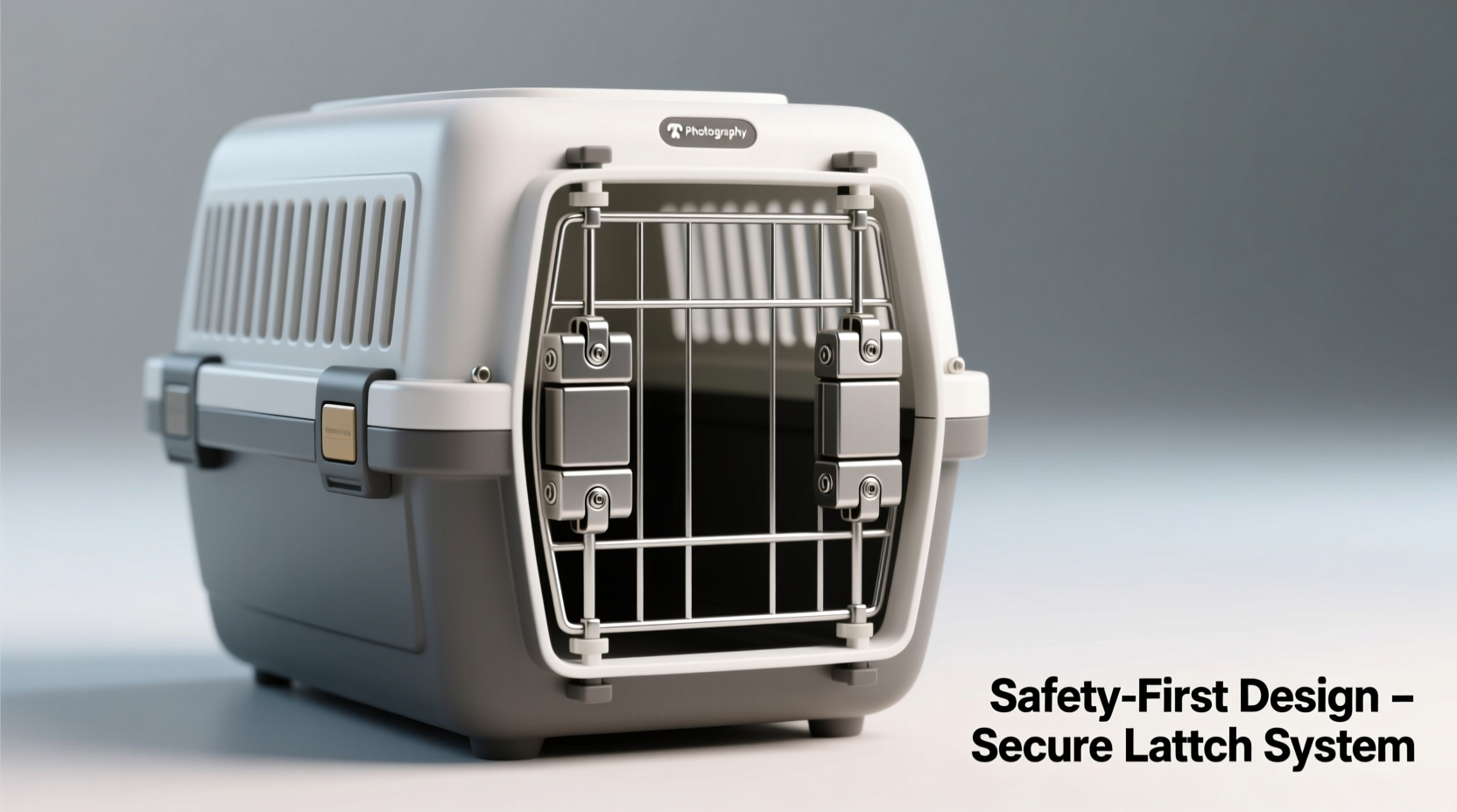 Dog crate safety features showing rounded corners and secure latching mechanism