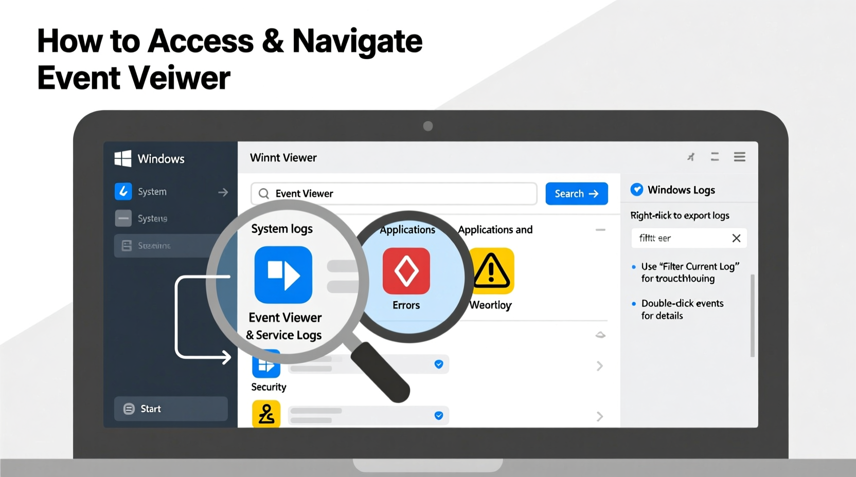how to access and navigate event viewer for effective windows troubleshooting