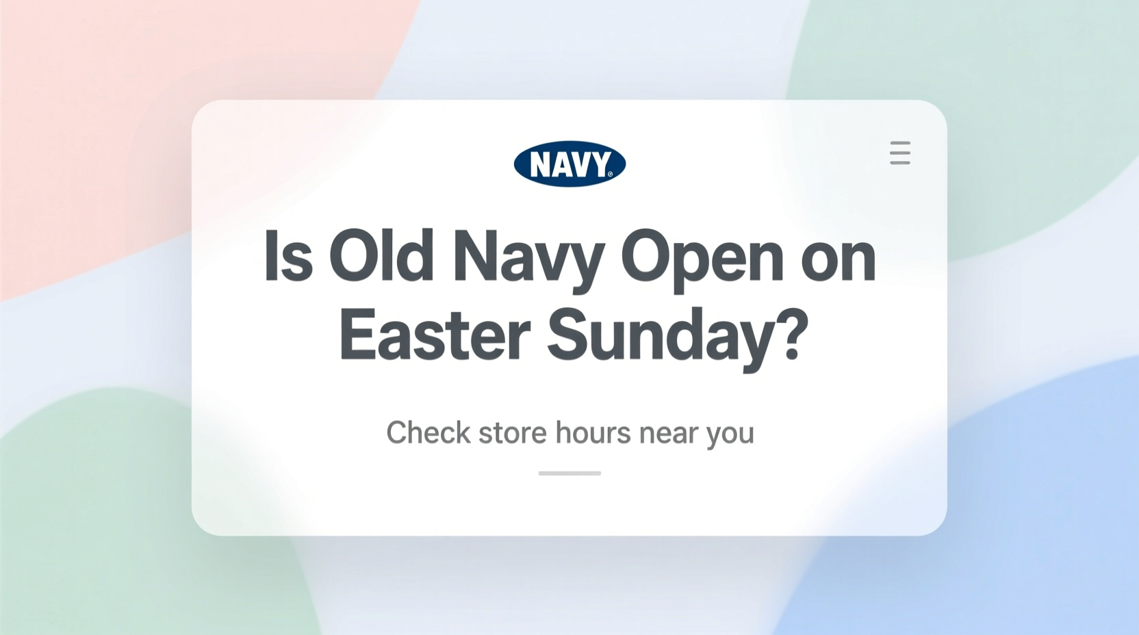is old navy open on easter sunday