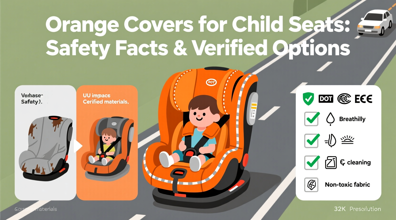 orange covers child seat safety