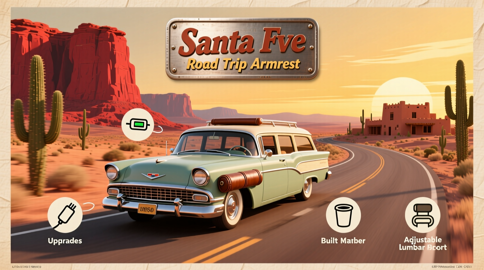 santa fe road trip armrest