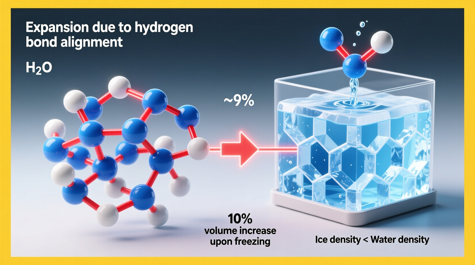 why does water expand when it freezes the science explained