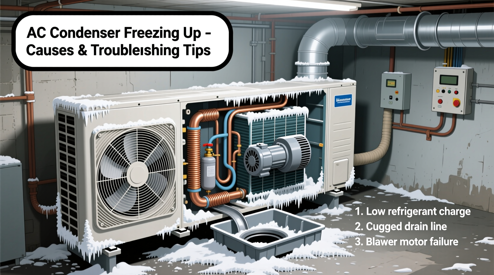 ac condenser freezing up reasons troubleshooting tips