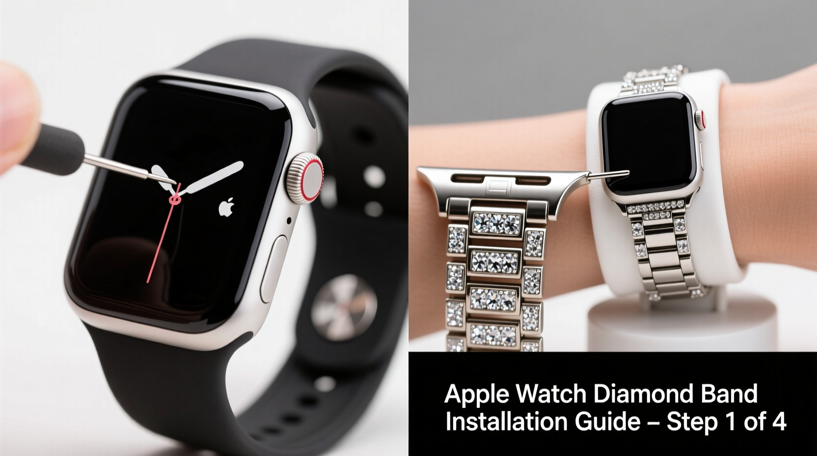 step by step guide to installing an apple watch diamond bracelet band safely and securely