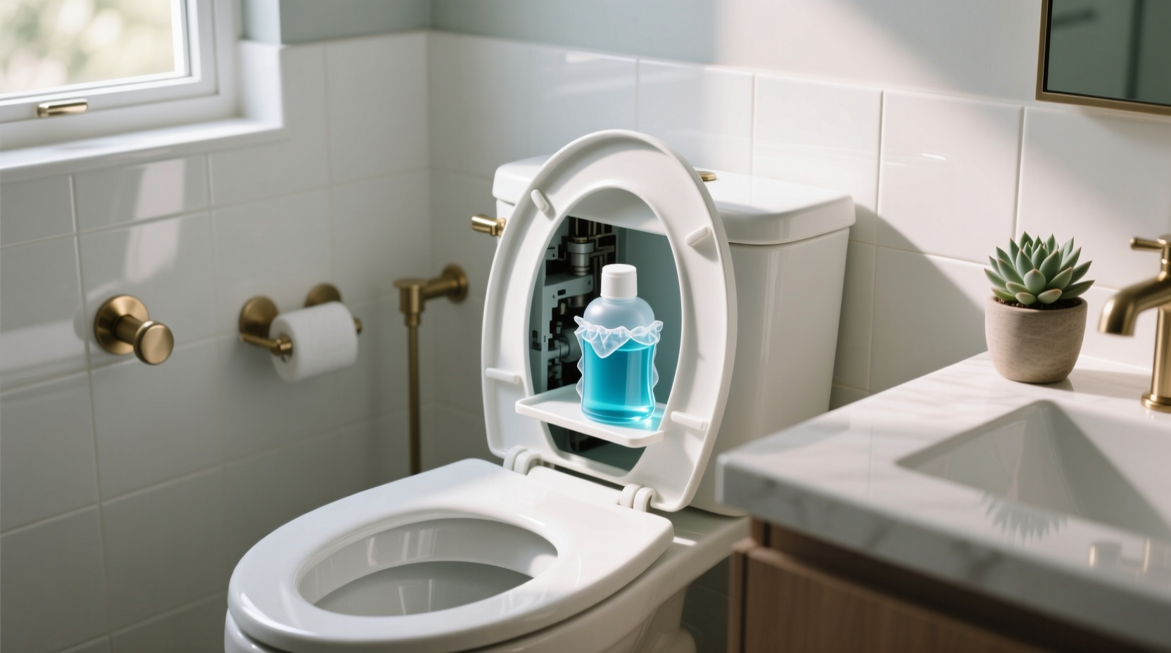 fabric softener in toilet tank