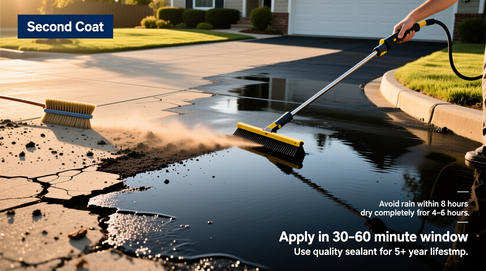 step by step guide to applying blacktop sealer for a durable long lasting driveway
