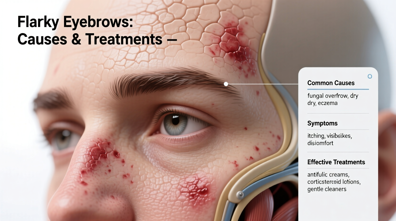 flaky eyebrows causes symptoms effective treatments