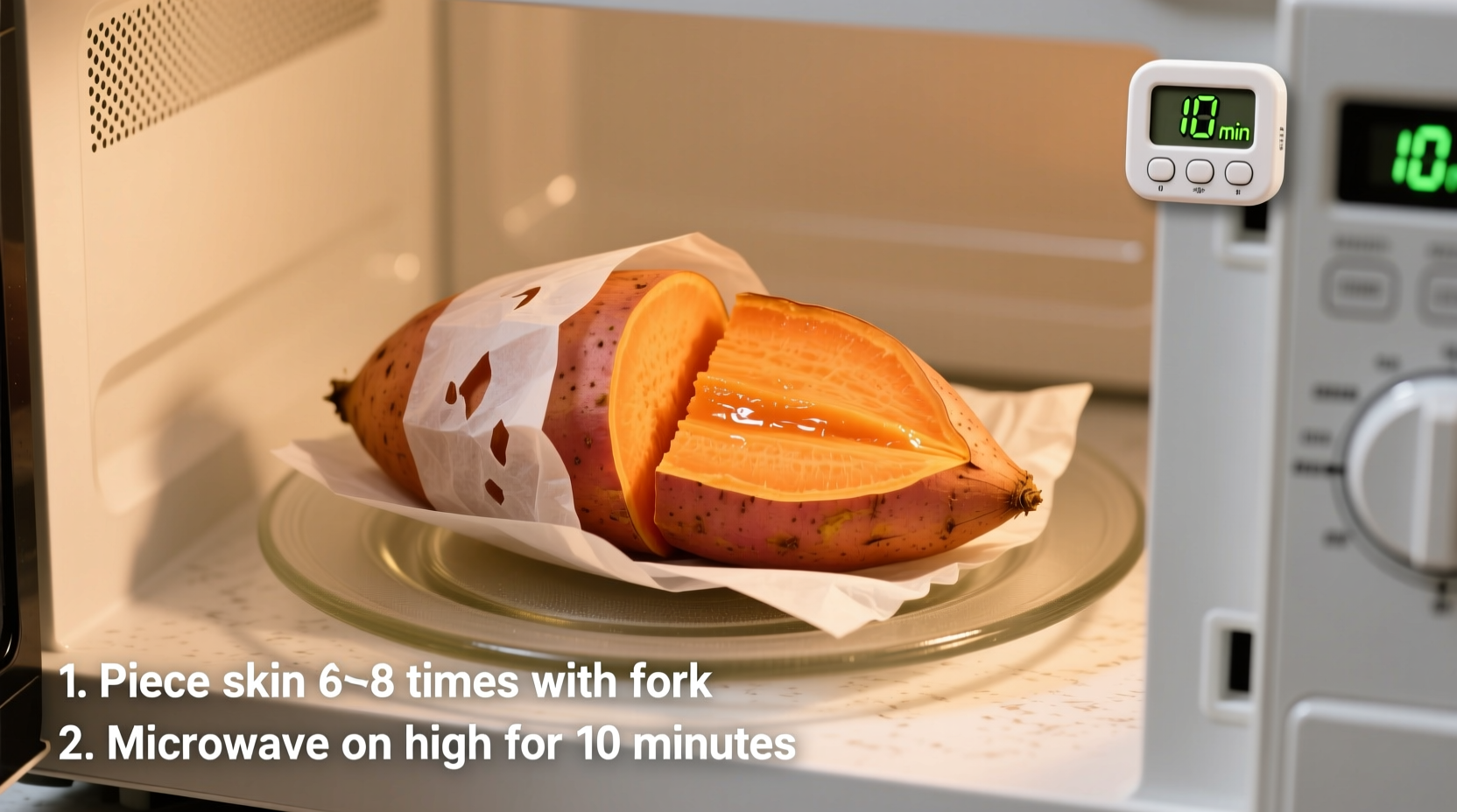 how to bake a sweet potato in the microwave