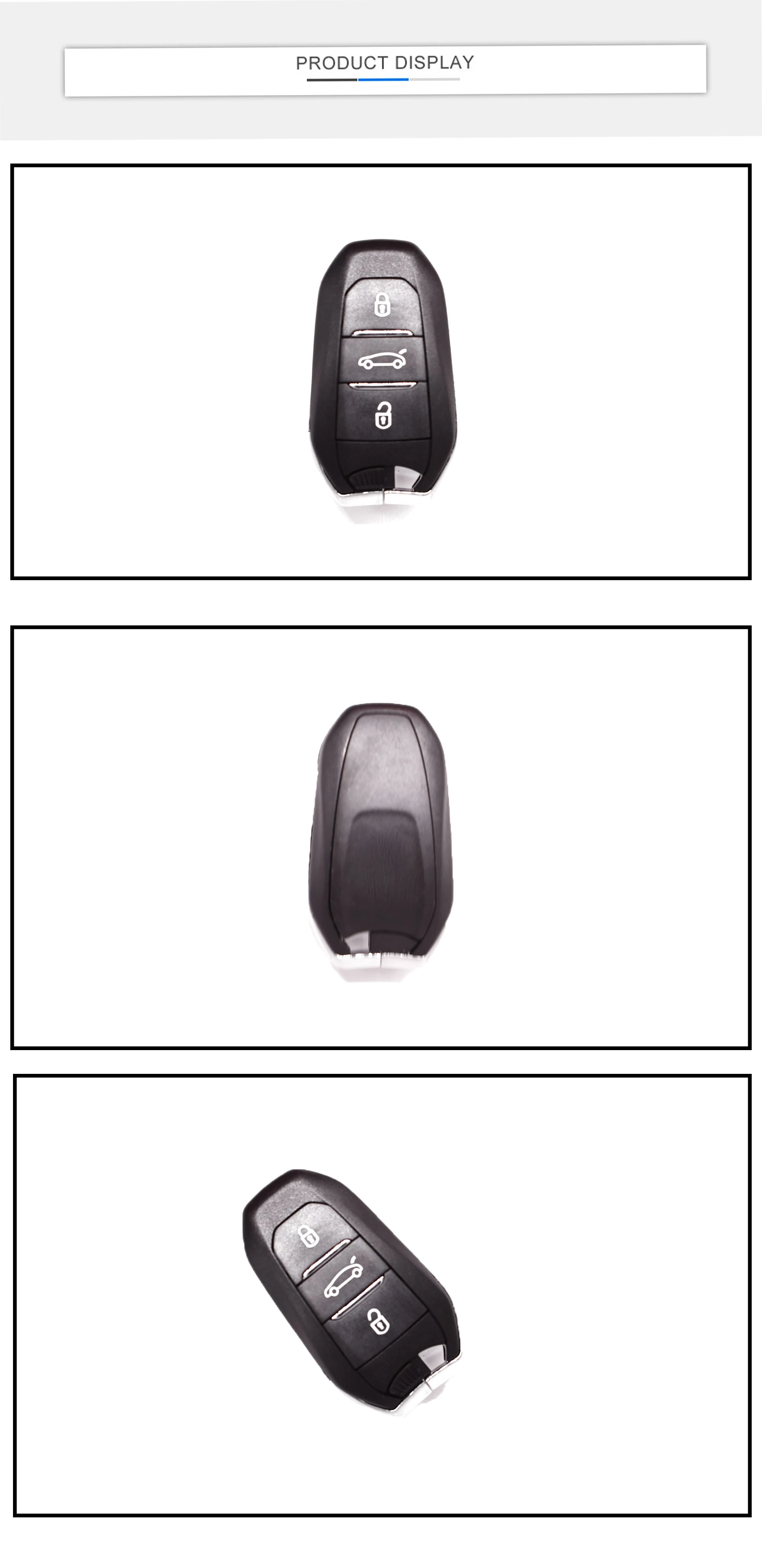 Hot-selling New Keyless Remote Car Smart Key Fob with 3buttons 433MHz 4A chip fit for Peugeot