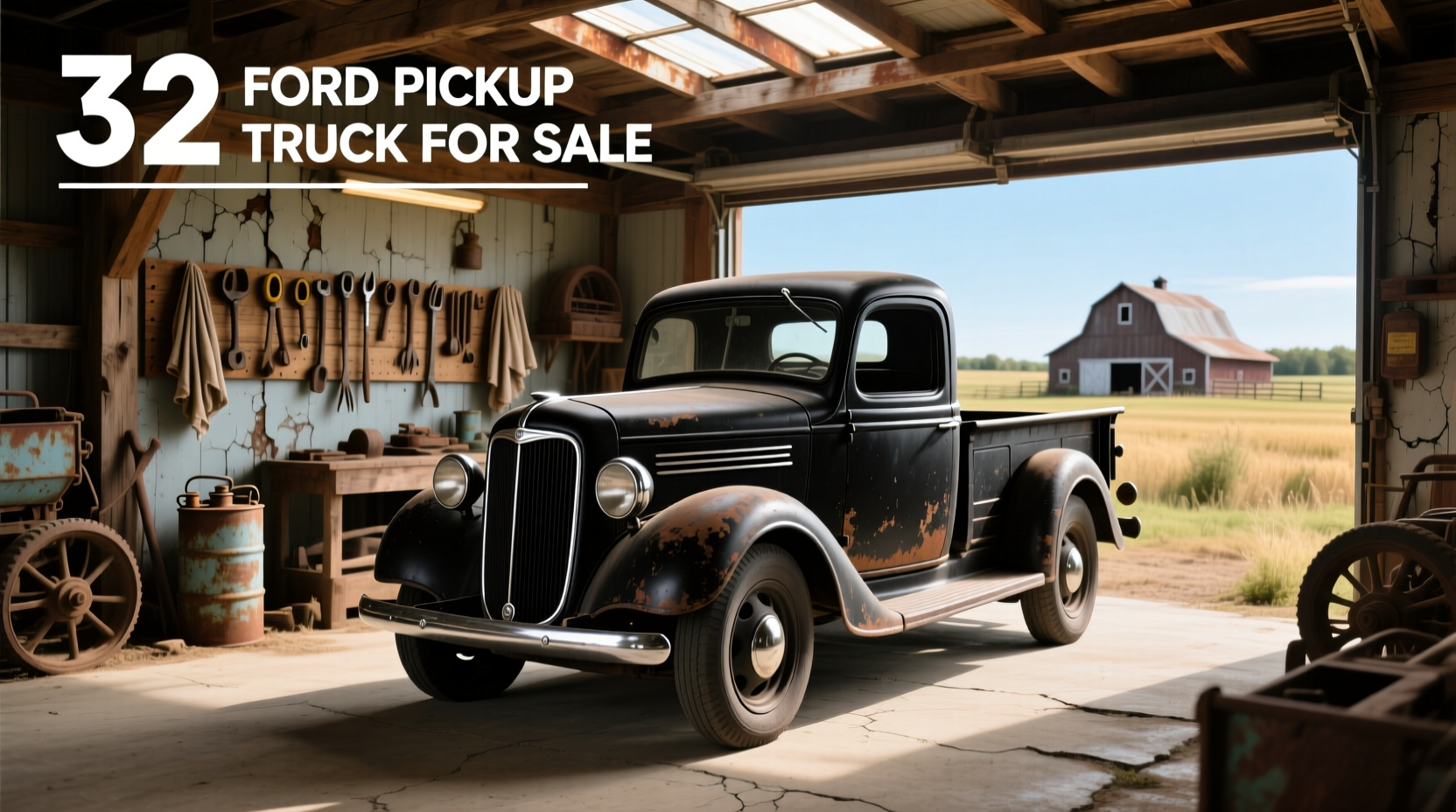 1932 Ford pickup truck for sale at outdoor auto event