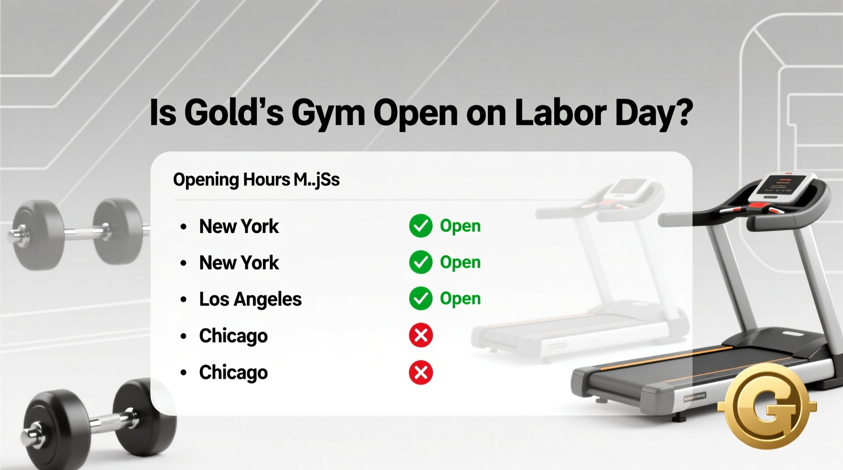 is golds gym open on labor day