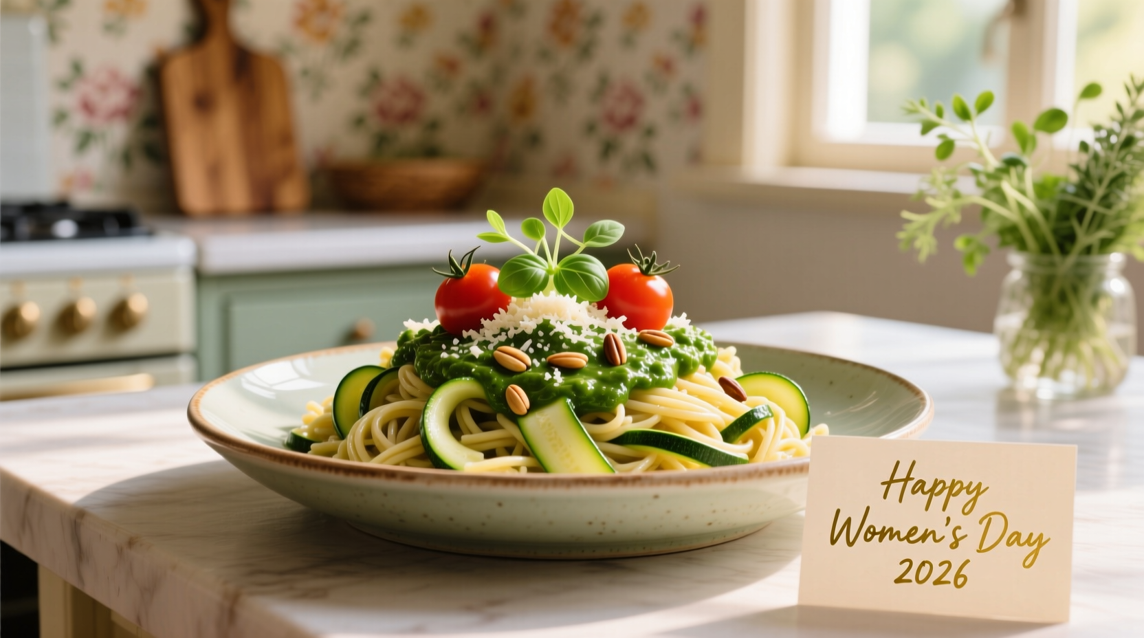 pesto zucchini orzo womens day