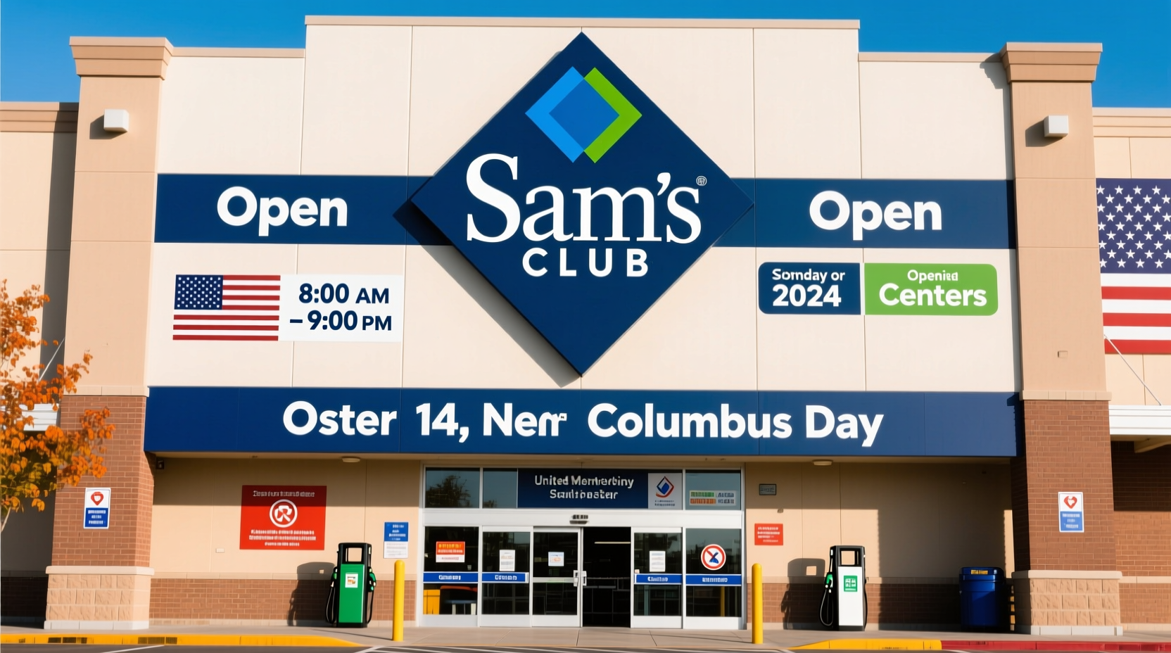 is sams club open on columbus day