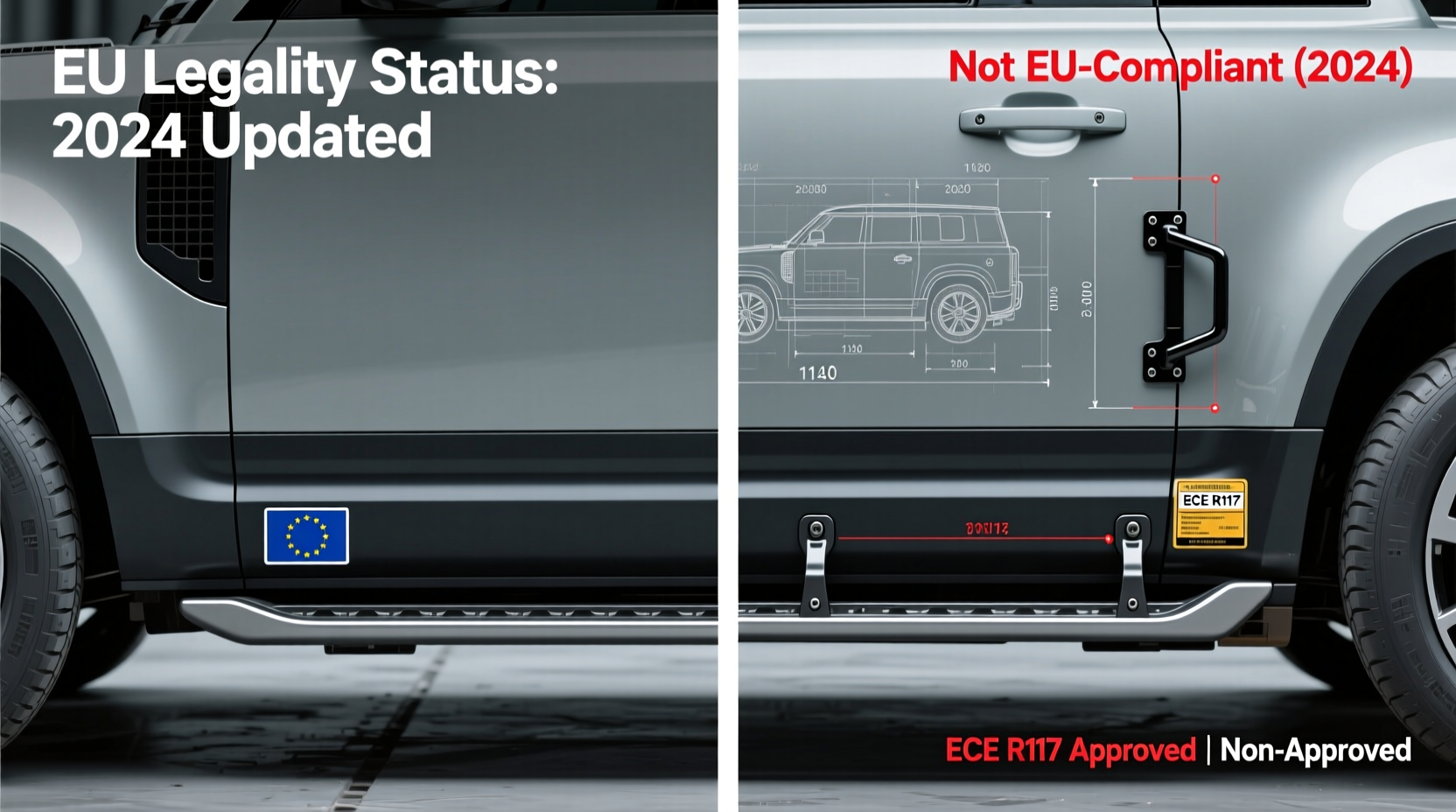 defender 110 side steps eu legality