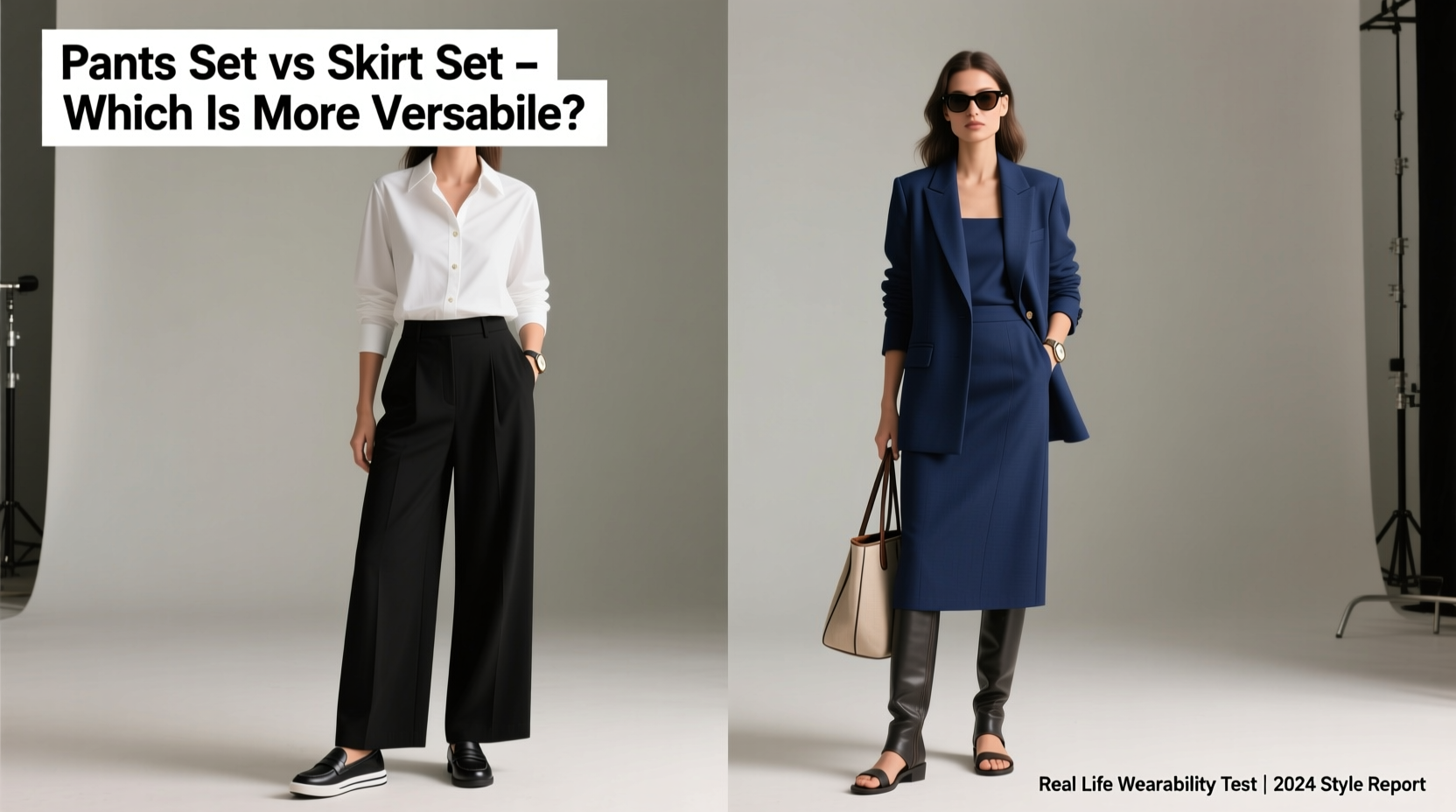 two piece pants set vs skirt set which one is actually more versatile