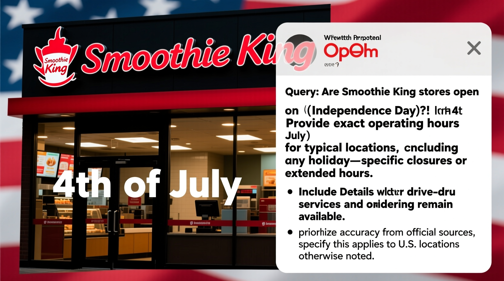 is smoothie king open on 4th of july