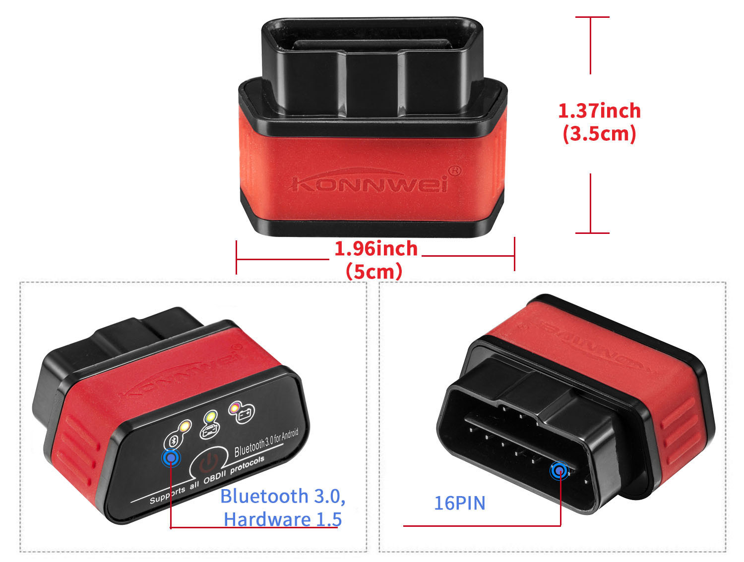 Android car scanner  KW903 EML327 mini Wireless BT V1.5 Auto ODB 2 code reader pic18f25k80 OBD2 Diagnostic Tools