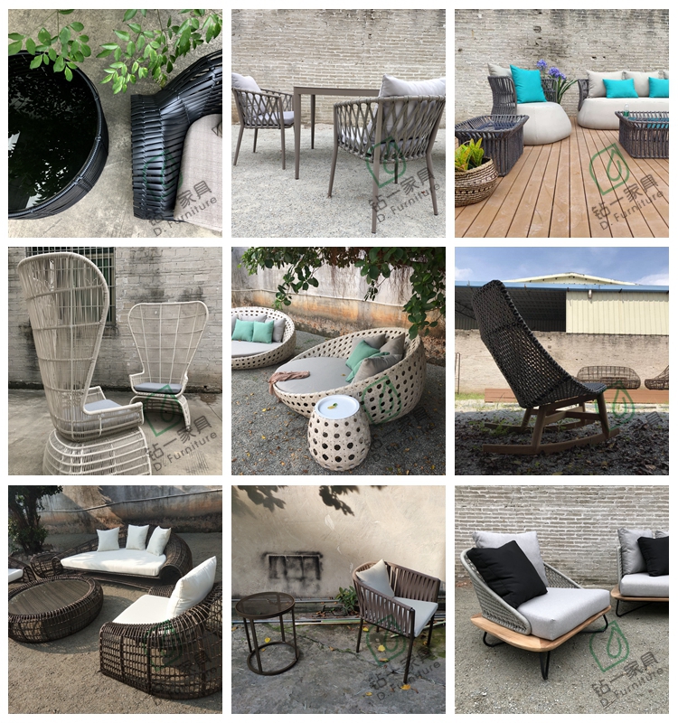 New Modern  Outdoor PE Rattan  Woven Table and  Chair Set For  Garden