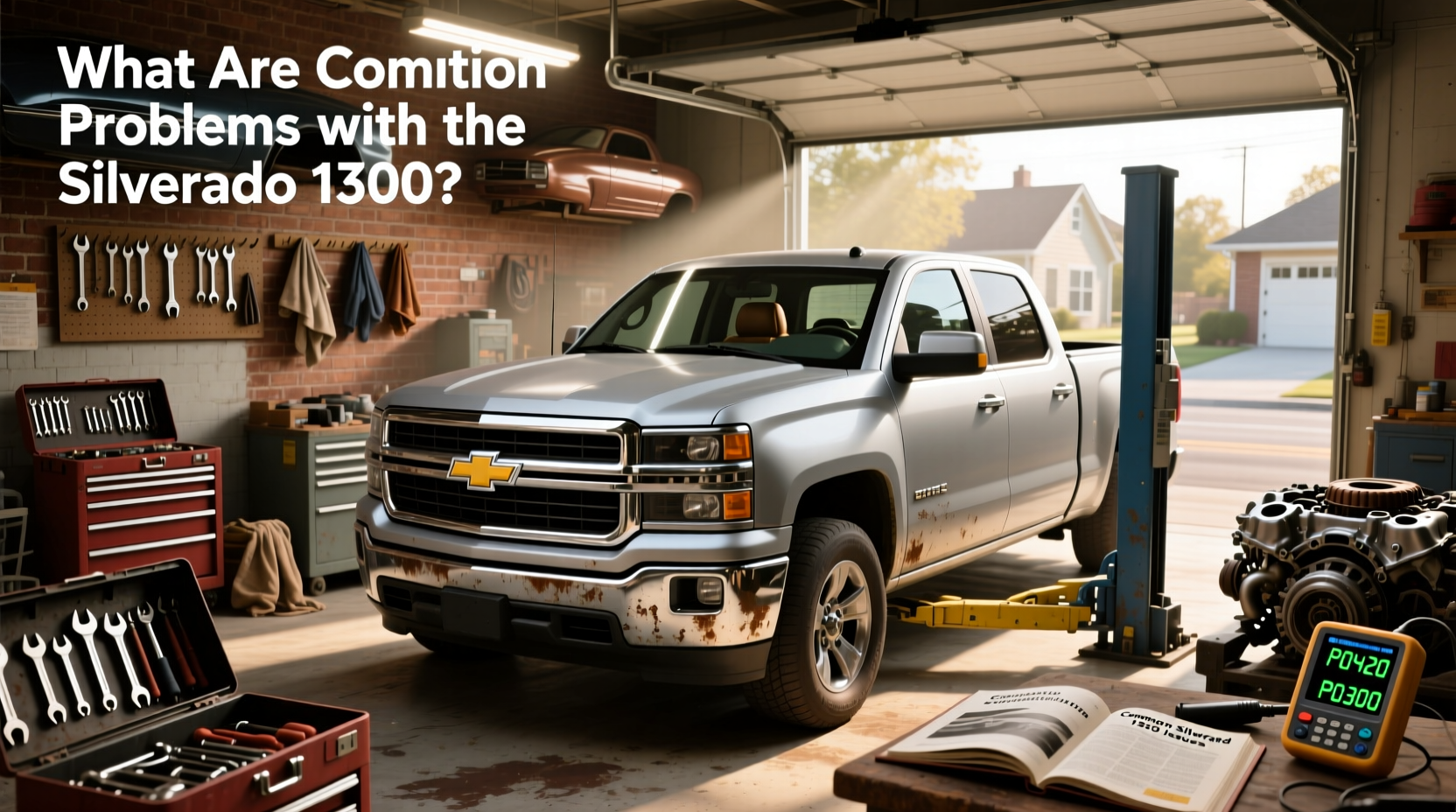 Side view of a silver 1990 Silverado 1500 pickup truck on paved road