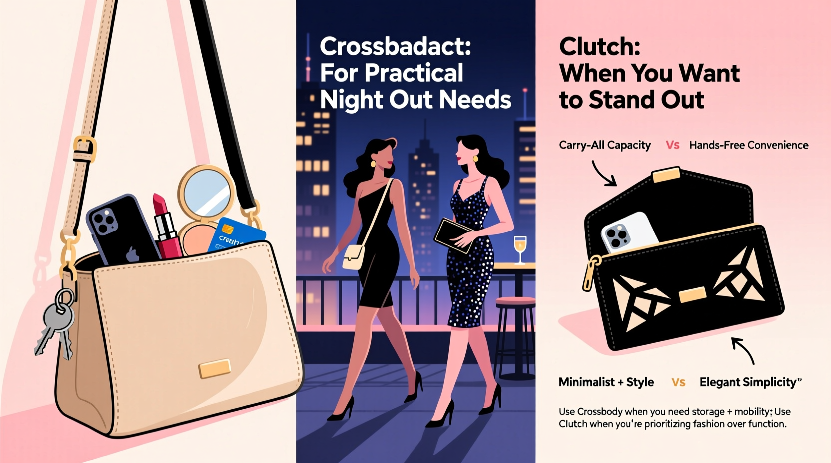 crossbody vs clutch which bag actually holds more for a night out and when should you use each